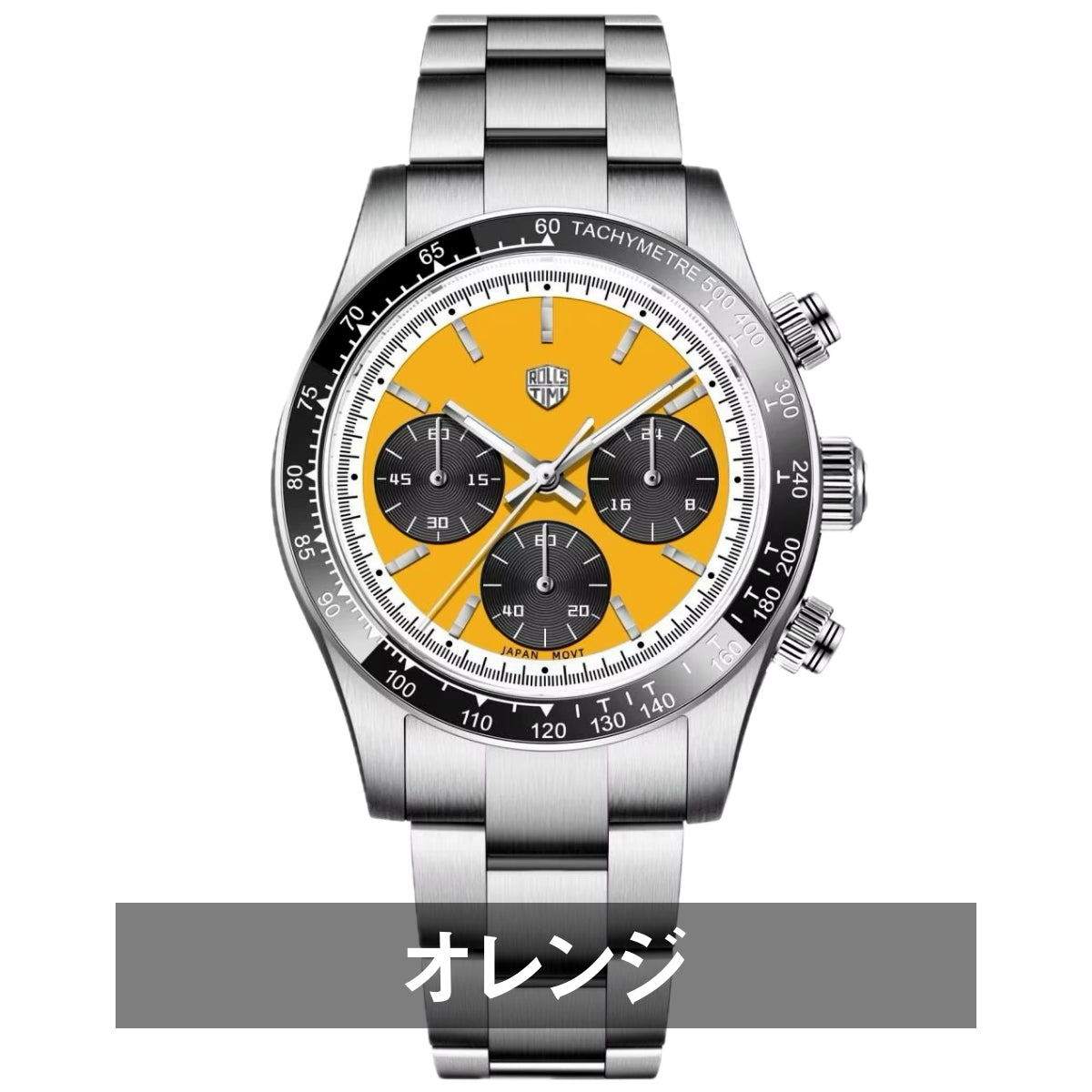 Men's Chronograph Homage Watch for Men in their 40s and 50s, Quartz Movement, Rolls Timi, with Japanese Instructions, RT-7931