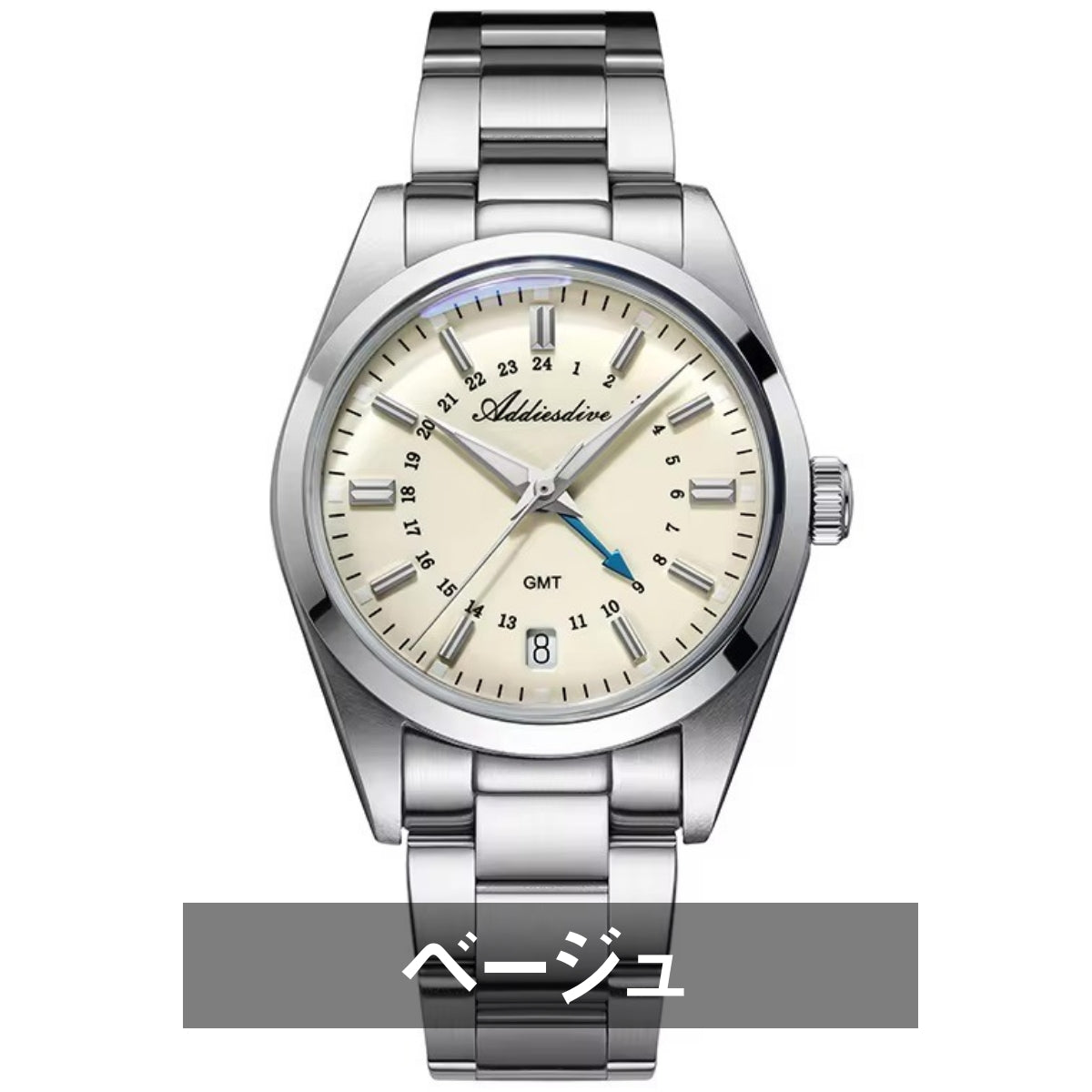 ADDIESDIVE AD2065, a 36mm homage watch for men in their 40s and 50s, featuring a GMT movement, Swiss-made movement, and a calendar.
