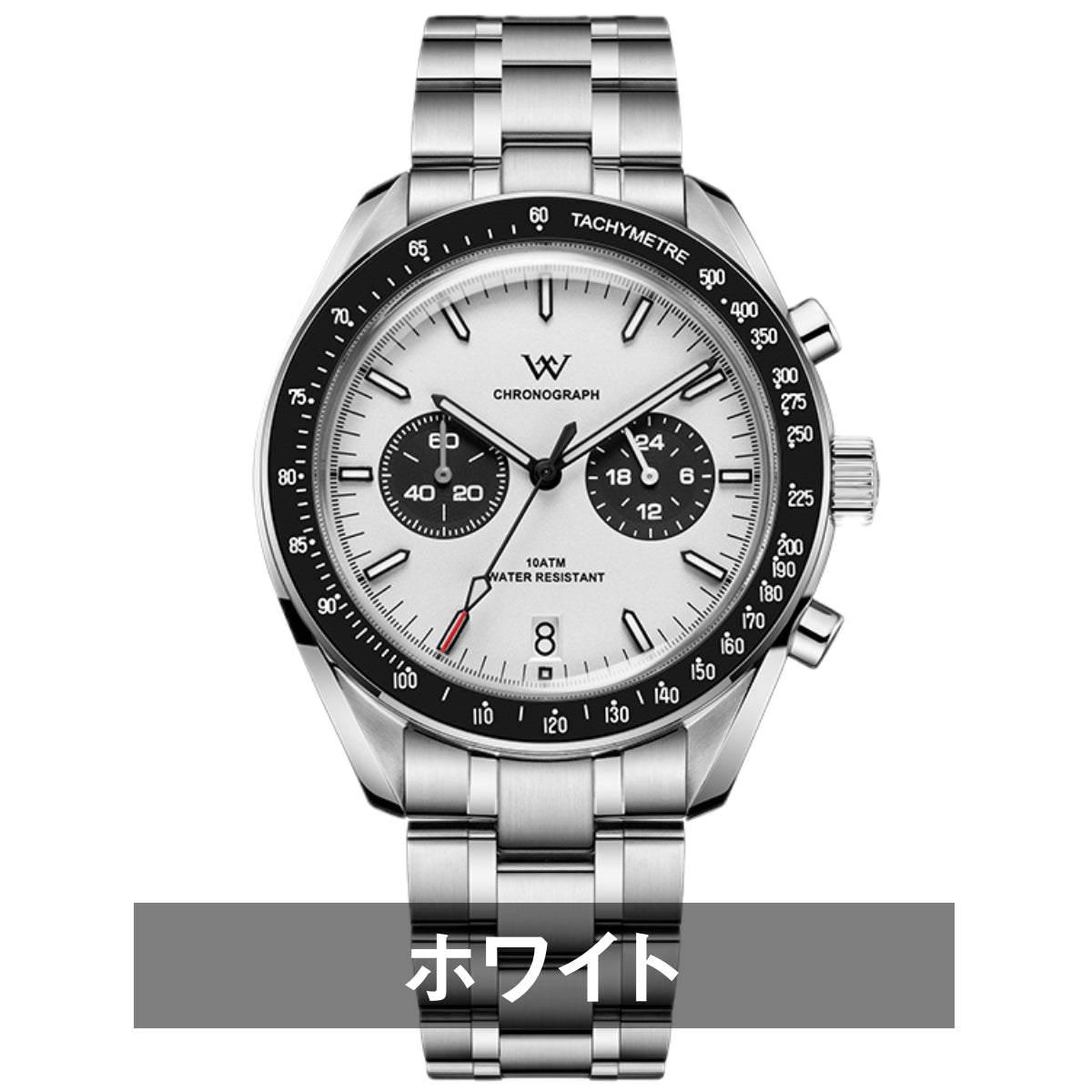 Men's Wristwatch for Men in their 40s and 50s, Chronograph Mechanical Quartz Movement with Calendar and Panda Design, WELLY MERCK WM191
