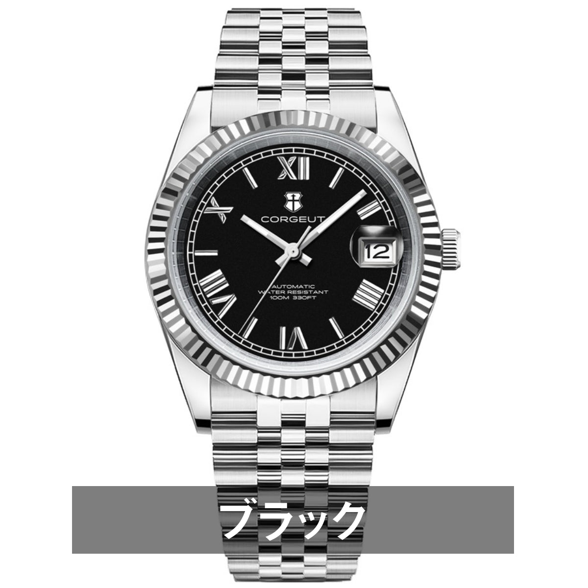 自動巻き腕時計 メンズ 40代 オマージュウォッチ 機械式 手巻き 36mm ローマ数字インデックス 日付 CORGEUT 2029