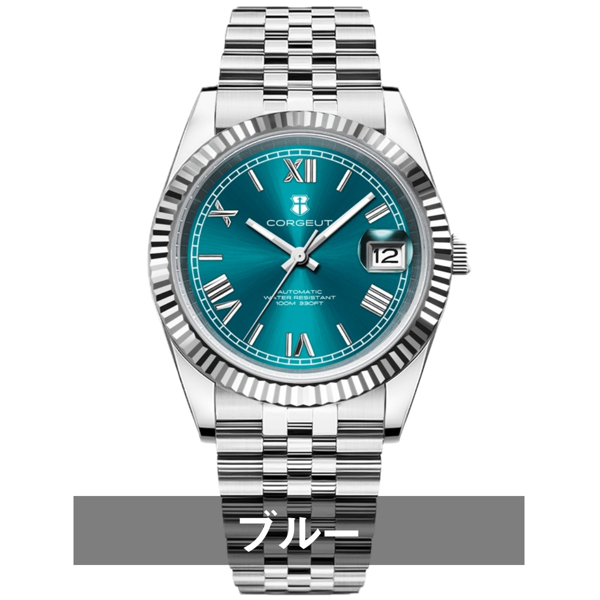 自動巻き腕時計 メンズ 40代 オマージュウォッチ 機械式 手巻き 36mm ローマ数字インデックス 日付 CORGEUT 2029