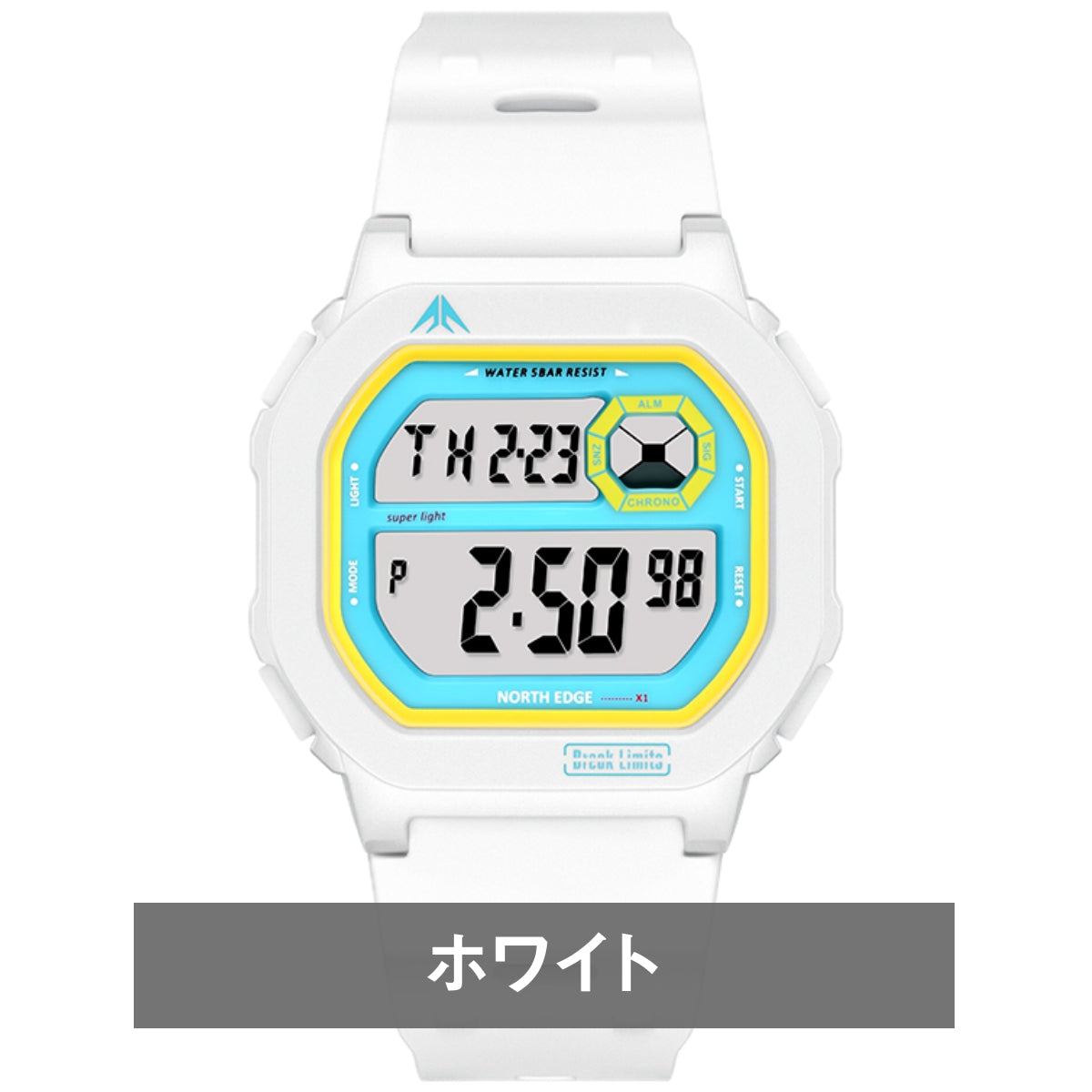 腕時計 メンズ デジタル 防水 クォーツ 軽量 見やすい アラーム オートカレンダー ストップウォッチ NORTH EDGE X1