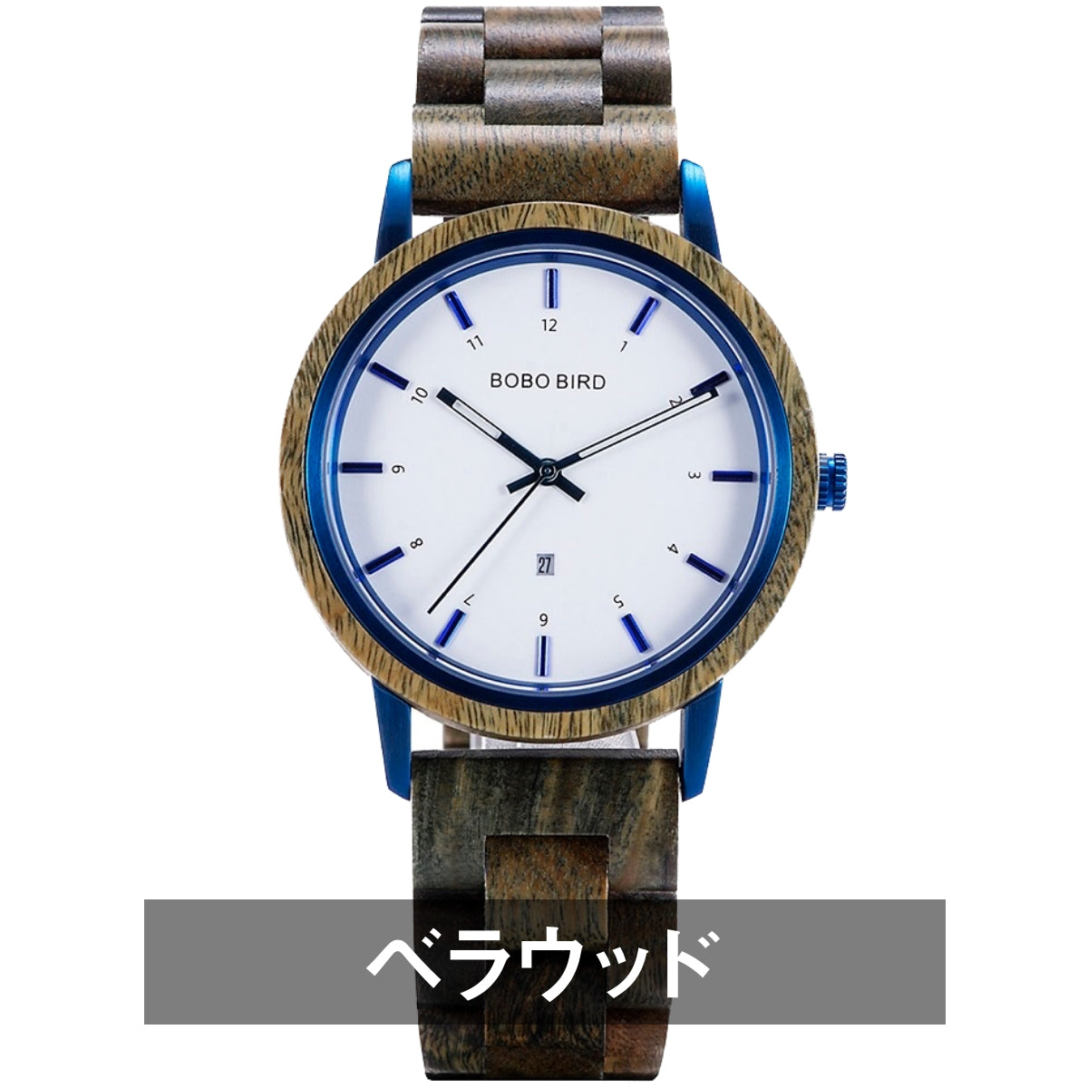 木製腕時計 メンズ レディース ウッドウォッチ 文字盤大きい クォーツ ユニセックス ボボバード BOBO BIRD GT022