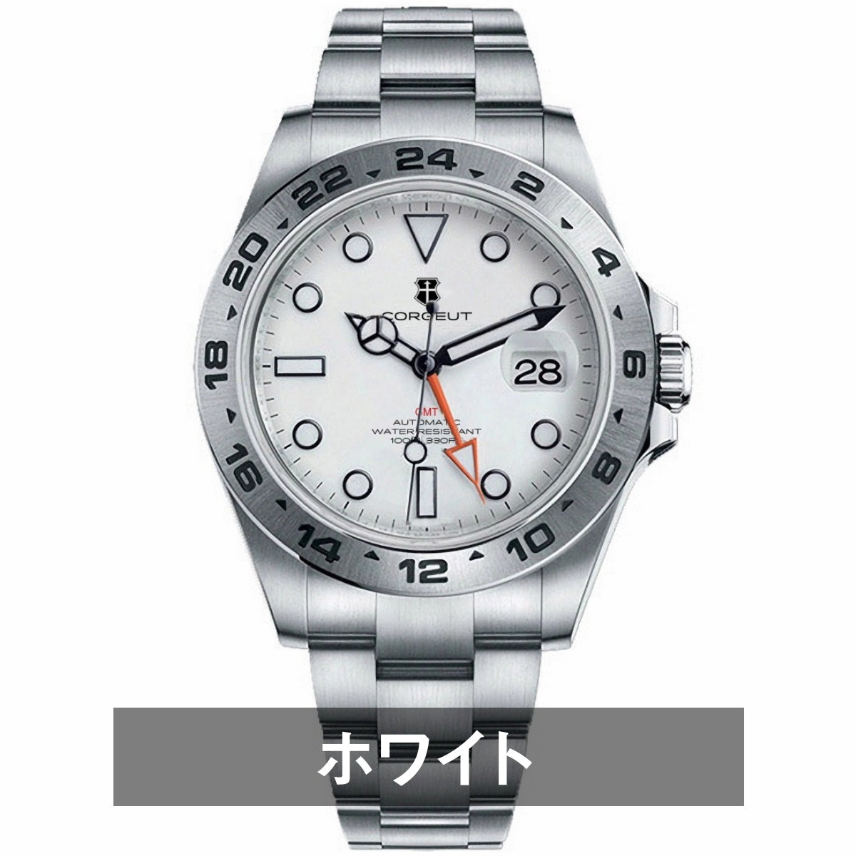 Men's Mechanical Watch for the 40s and 50s, GMT Homage Watch, Automatic, Seiko Movement, with Manual Winding, CORGEUT 3002-2