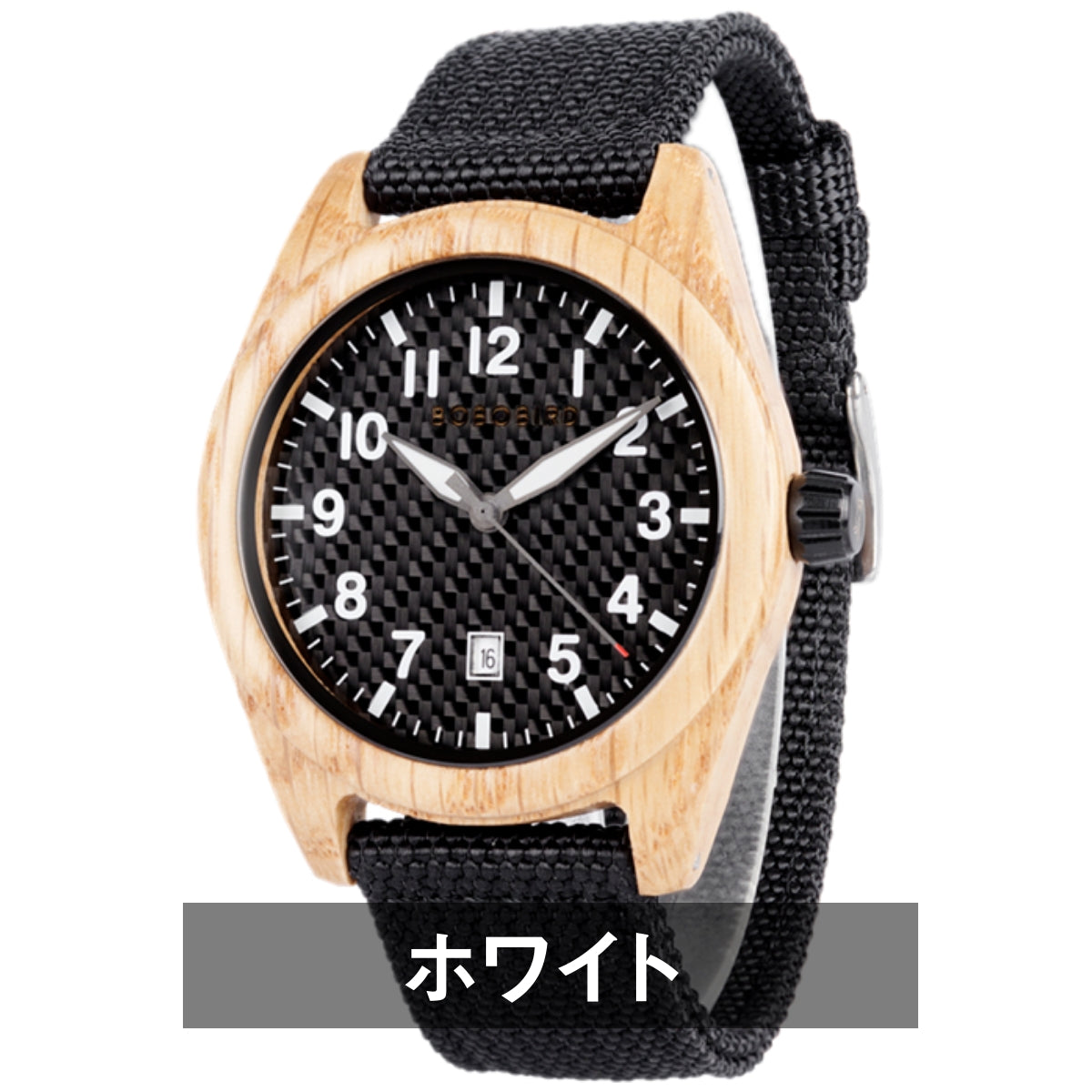 BOBO BIRD GT165 Men's Wooden Watch with Quartz Movement, Denim and Nylon Finish, Date Display, for Men in Their 40s and 50s