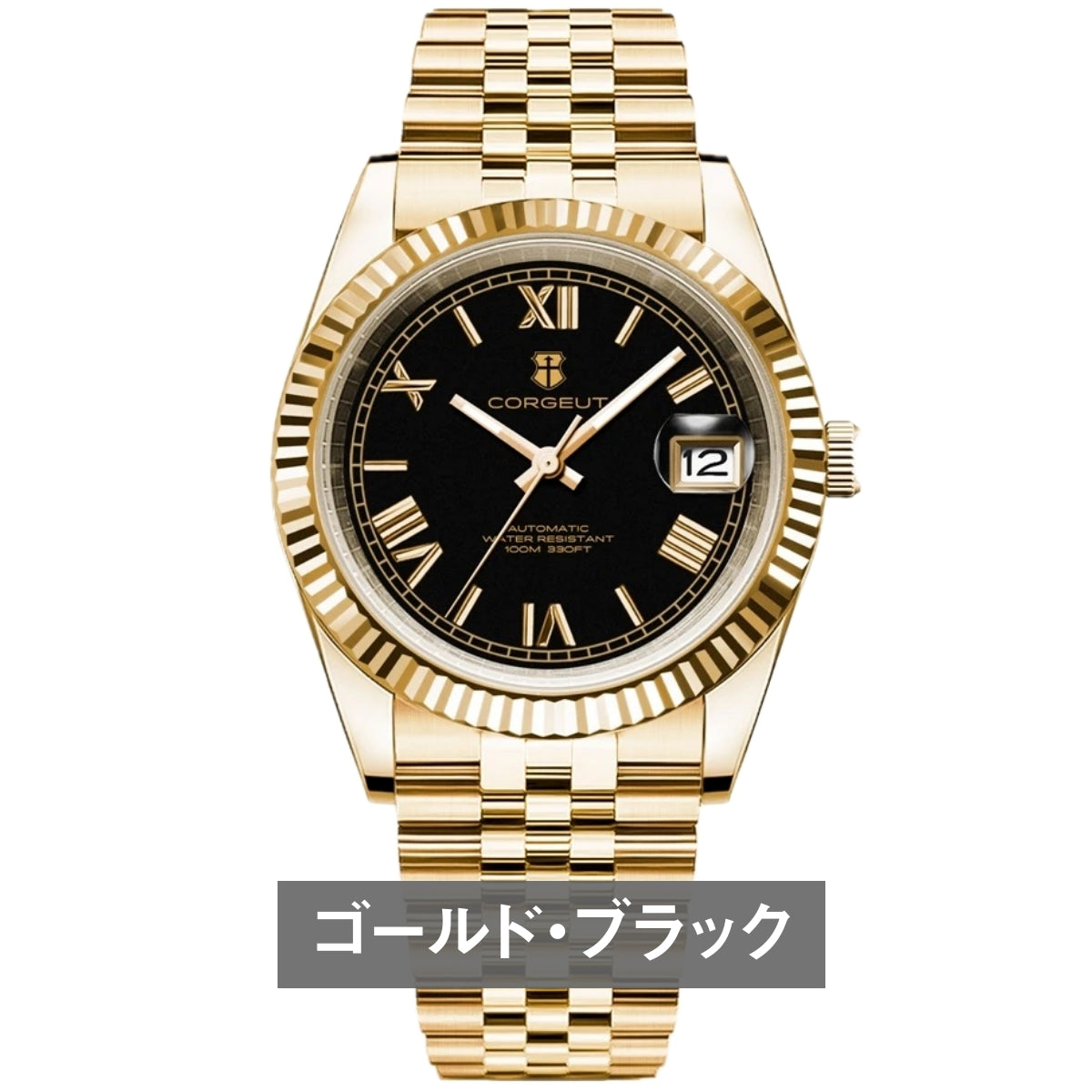 Men's Automatic Watch, Hand-Wound, Roman Numeral, Date, 36mm, CORGEUT 2029, Homage Watch for the 40s