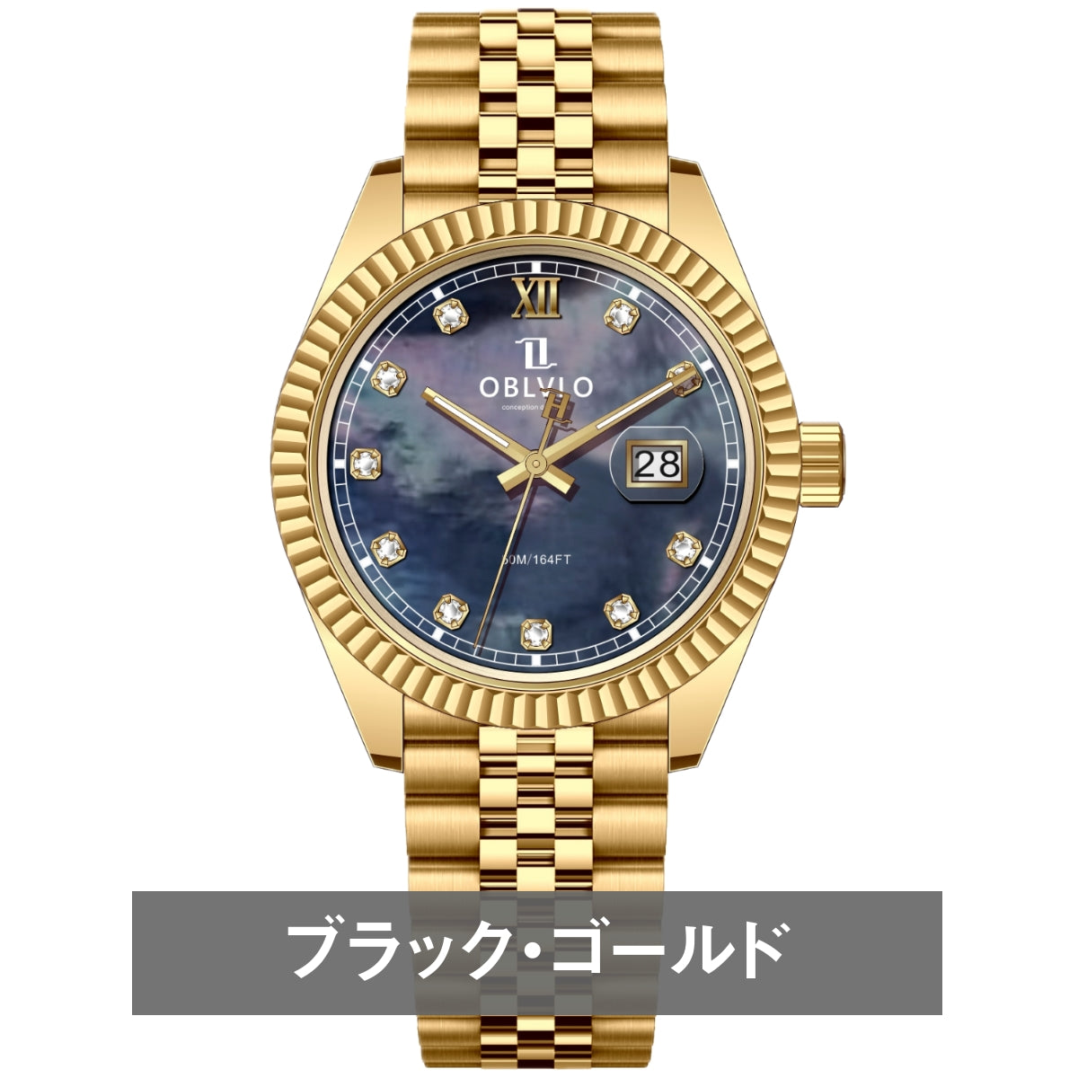 腕時計 メンズ 40代 50代 オマージュウォッチ クォーツ 防水 39mm スイス製ムーブメント OBLVLO RX-PE