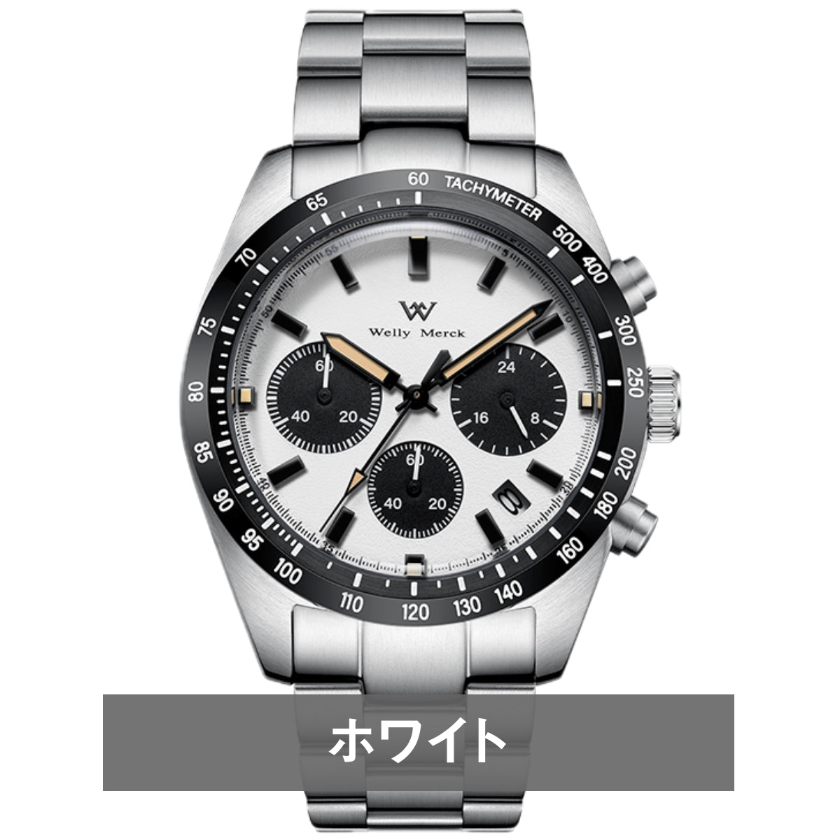 腕時計 メンズ 40代 50代 クロノグラフ オマージュウォッチ クォーツ オールブラック 39mm WELLY MERCK WM176