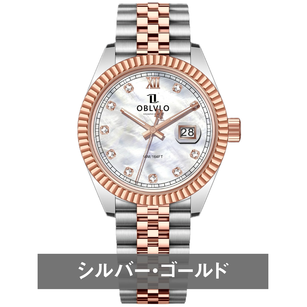 腕時計 メンズ 40代 50代 オマージュウォッチ クォーツ 防水 39mm スイス製ムーブメント OBLVLO RX-PE