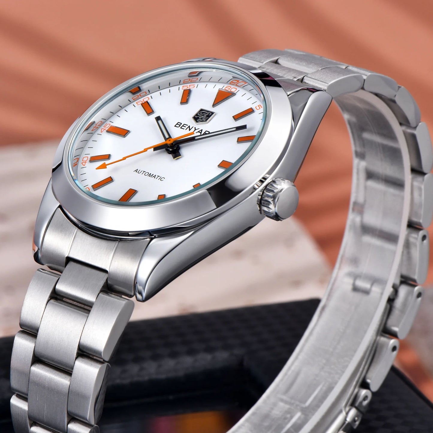 Men's Automatic Mechanical Watch, Homage Watch for Men in their 40s and 50s, BENYAR BY-5218