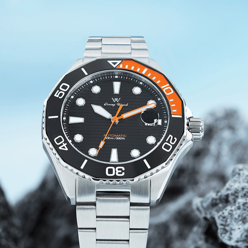 Men's Dive Watch, Homage Watch, Waterproof, Mechanical, Automatic, Hand-Wound, Calendar, Welly Merck WM189