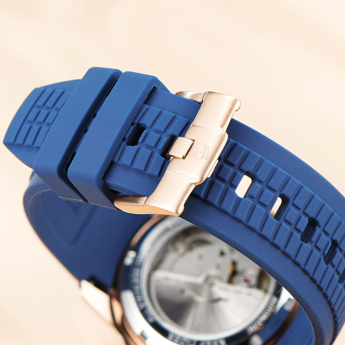 Men's Automatic Watch, Hand-Wound, Day-Date Display, Rubber Strap, REEF TIGER RGA1805