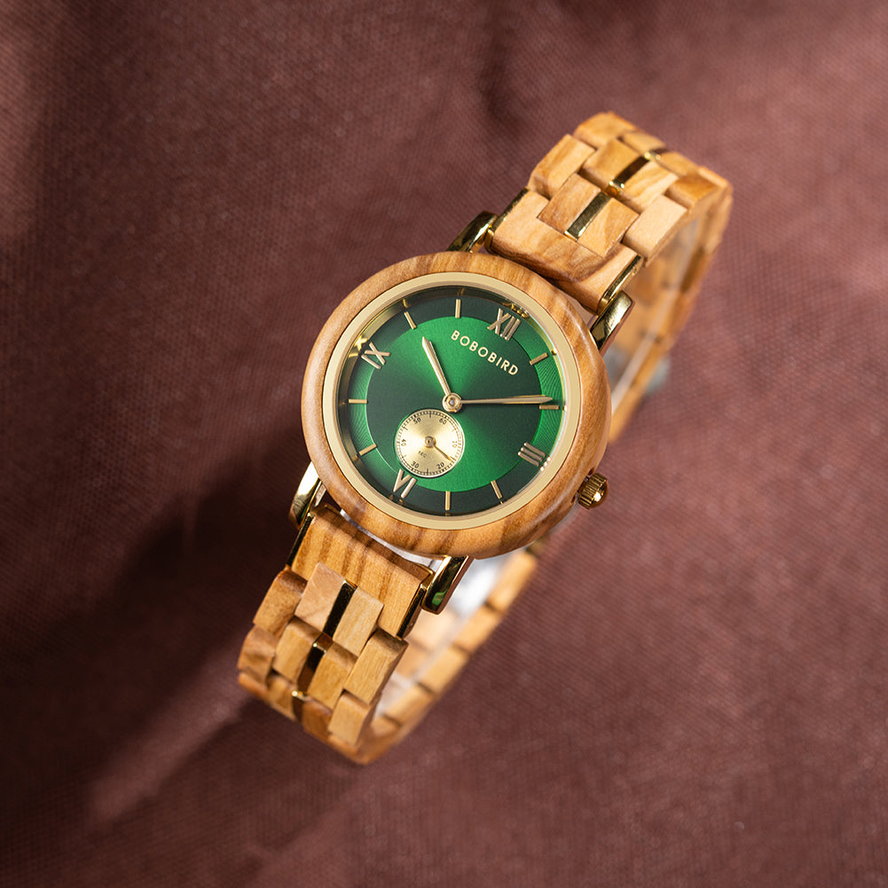 BOBO BIRD GT126 Wooden Watch for Women in Their 20s, 30s, and 40s, Quartz Movement with Small Seconds