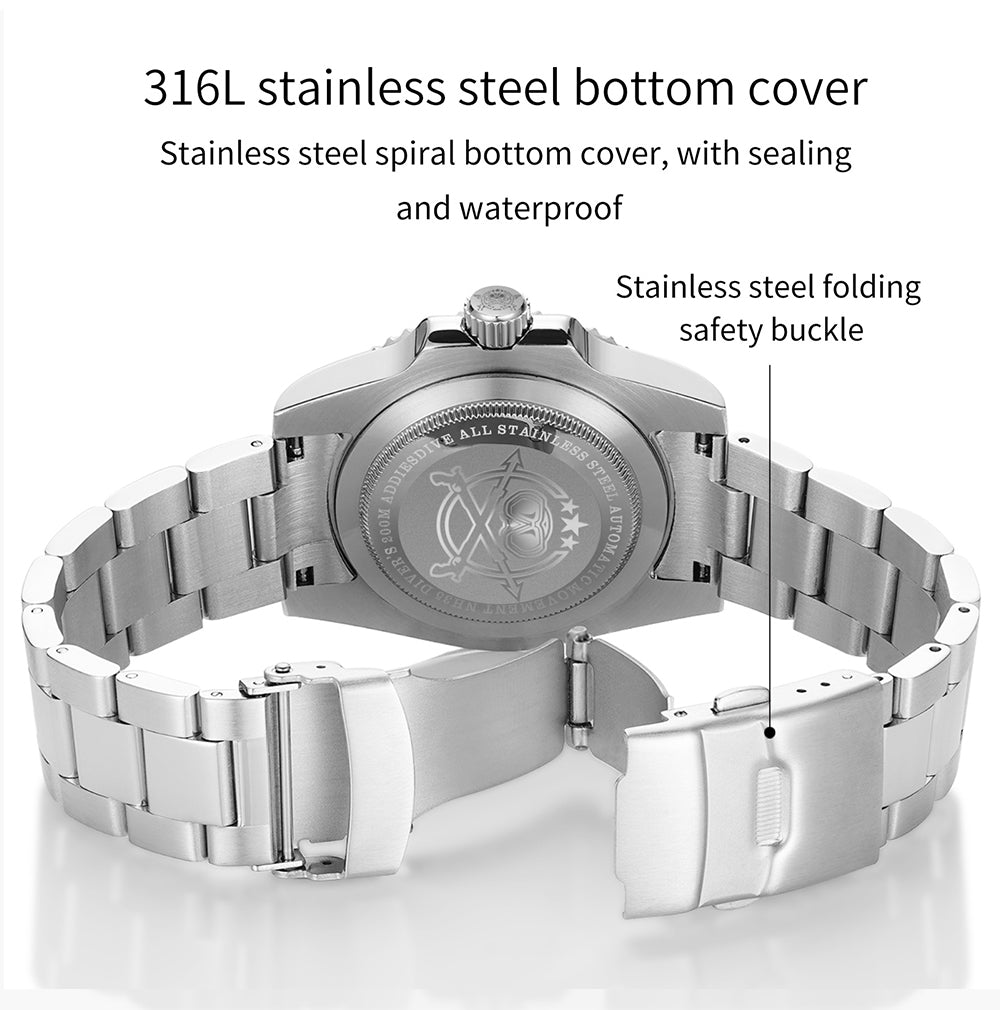 ADDIESDIVE 41mm MY-H3-2C Men's Submariner Homage Watch with Automatic Movement and Calendar, Perfect for Men in Their 40s and 50s