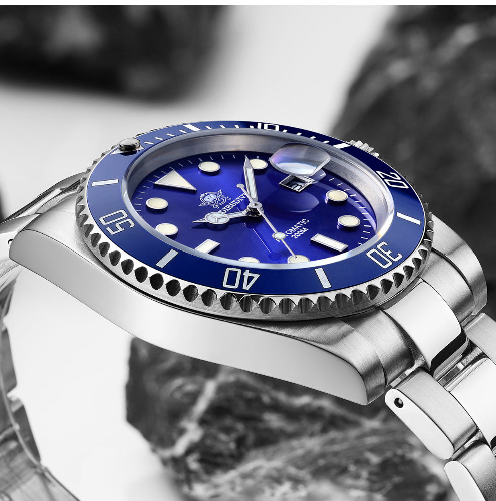 ADDIESDIVE 41mm MY-H3-2C Men's Submariner Homage Watch with Automatic Movement and Calendar, Perfect for Men in Their 40s and 50s