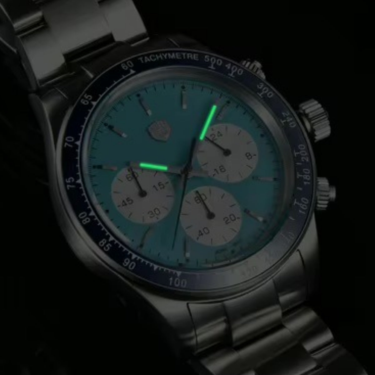 Men's Chronograph Homage Watch for Men in their 40s and 50s, Quartz Movement, Rolls Timi, with Japanese Instructions, RT-7931