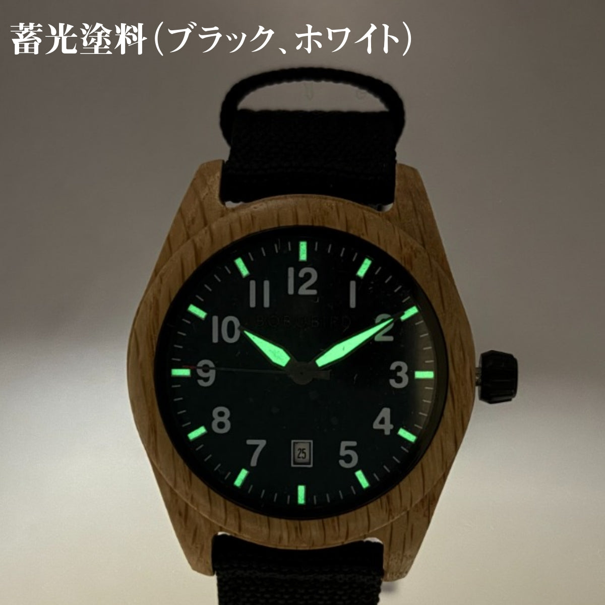 BOBO BIRD GT165 Men's Wooden Watch with Quartz Movement, Denim and Nylon Finish, Date Display, for Men in Their 40s and 50s