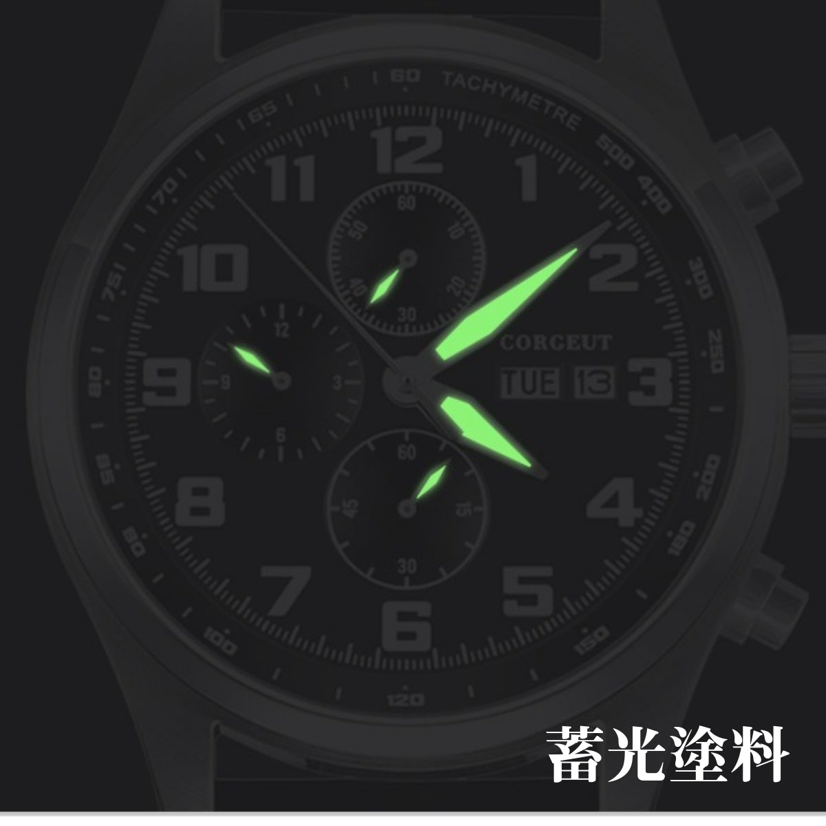 腕時計 メンズ 40代 クロノグラフ クォーツ式 オマージュウォッチ パイロット 日付 曜日 革ベルト CORGEUT 2060A