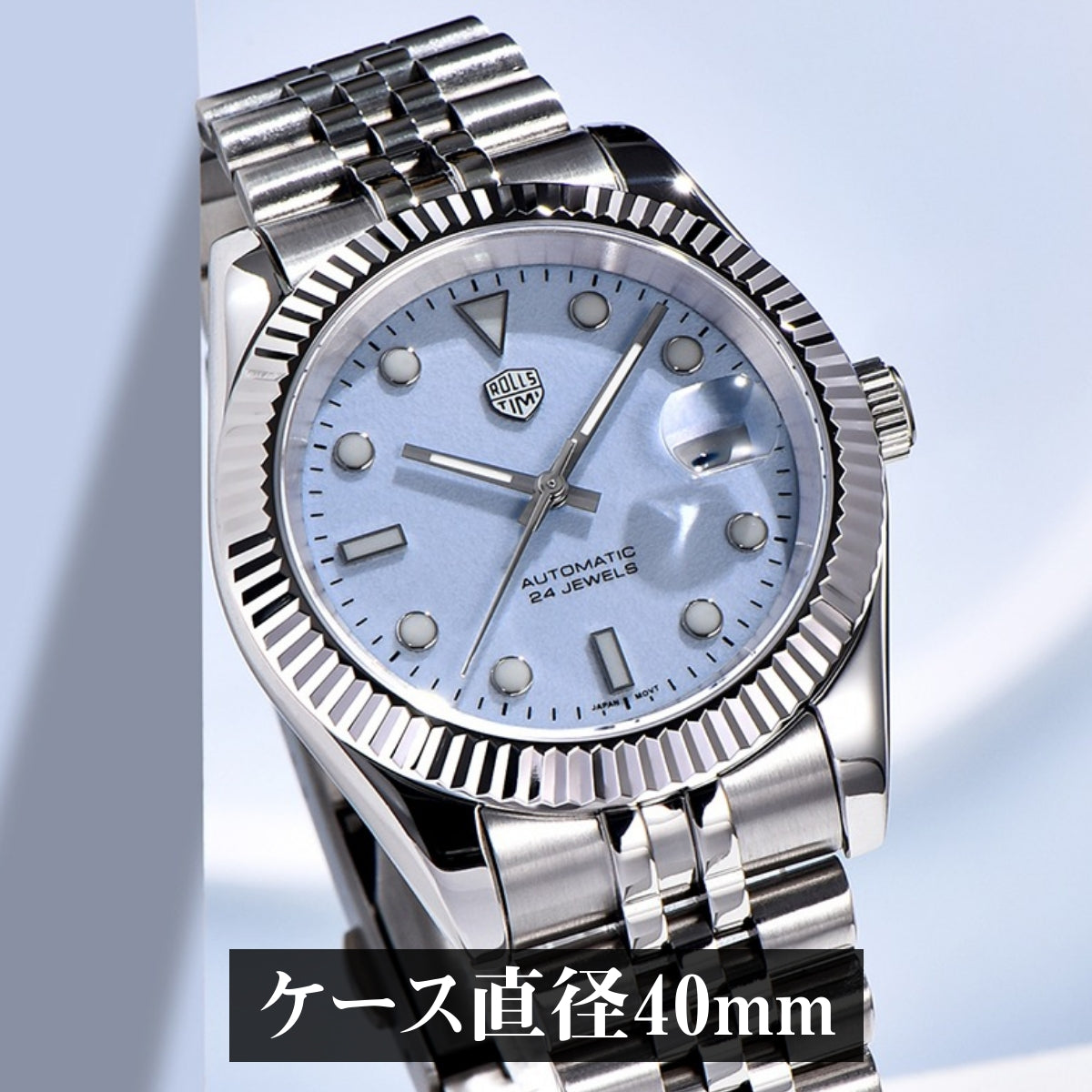自動巻き腕時計 メンズ 40代 50代 オマージュウォッチ 機械式 手巻き 40mm 全面蛍光 RoolsTimi RT-7930