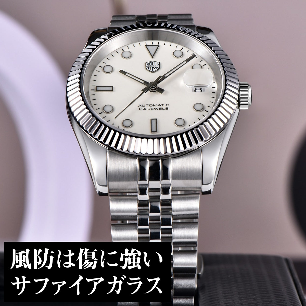 自動巻き腕時計 メンズ 40代 50代 オマージュウォッチ 機械式 手巻き 40mm 全面蛍光 RoolsTimi RT-7930