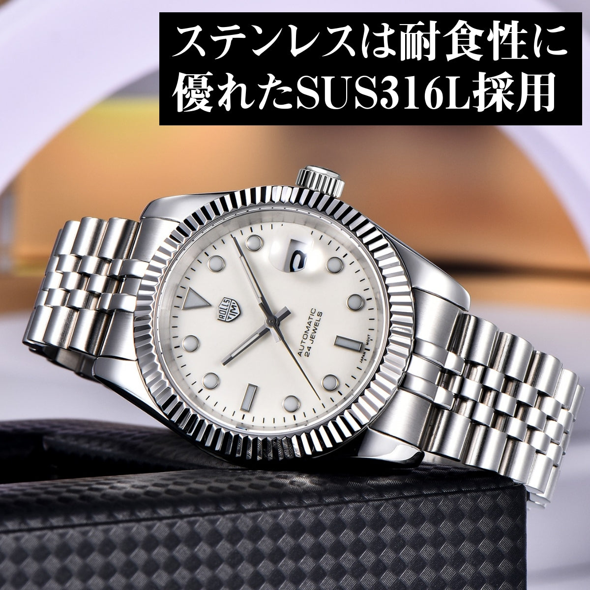 自動巻き腕時計 メンズ 40代 50代 オマージュウォッチ 機械式 手巻き 40mm 全面蛍光 RoolsTimi RT-7930