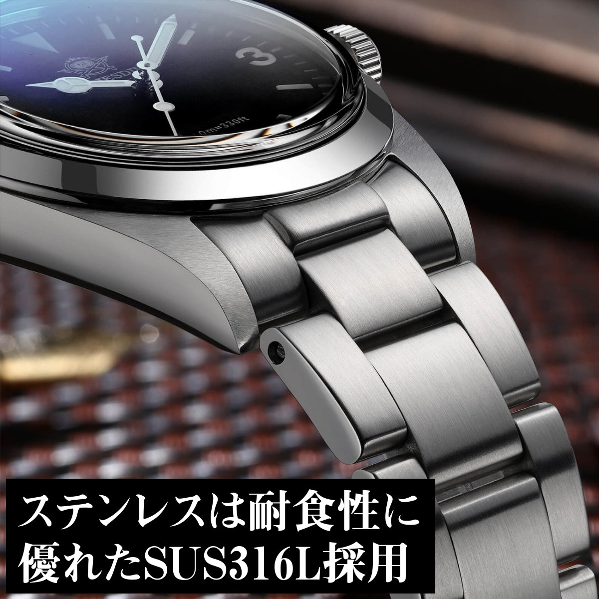 腕時計 メンズ 40代 50代 オマージュウォッチ クォーツ 防水 36mm マット仕上げ ADDIESDIVE AD2023QZ