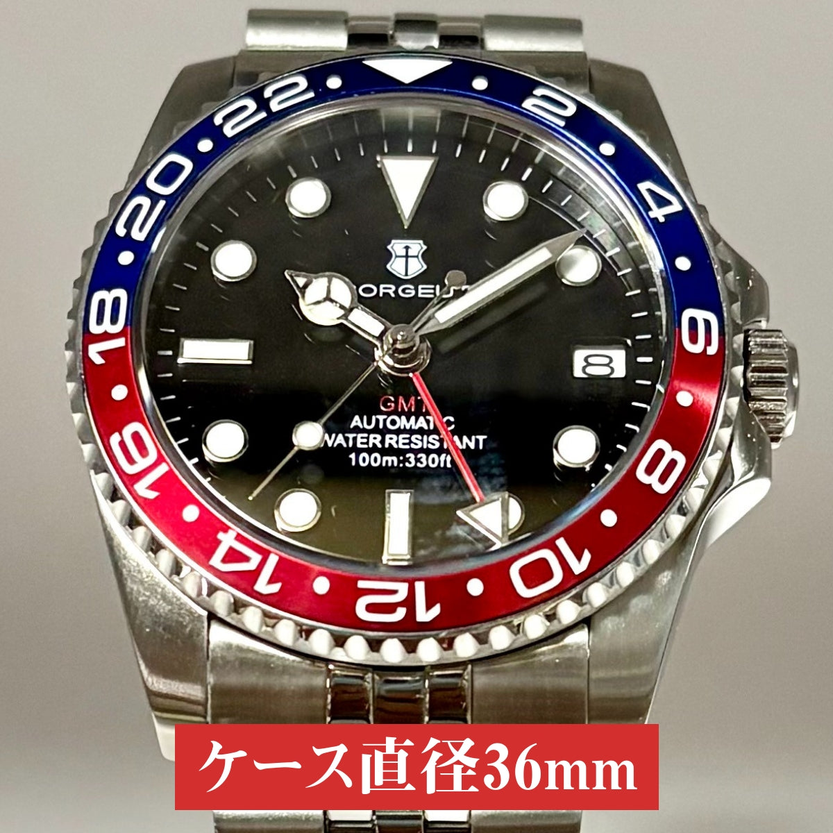 機械式腕時計 メンズ 40代 50代 GMT オマージュウォッチ 自動巻き セイコームーブメント 手巻き 36mm CORGEUT 3001