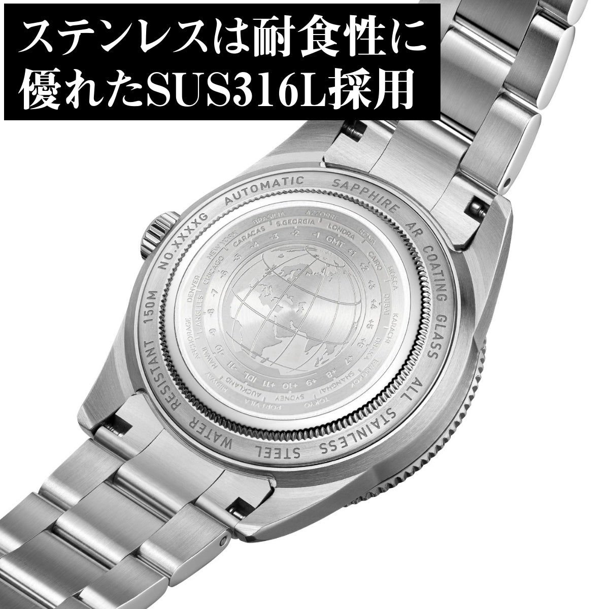 ダイバーズウォッチ 腕時計 メンズ 40代 GMT オマージュウォッチ 機械式 自動巻き 15気圧防水 WISHDOIT WSD-9007