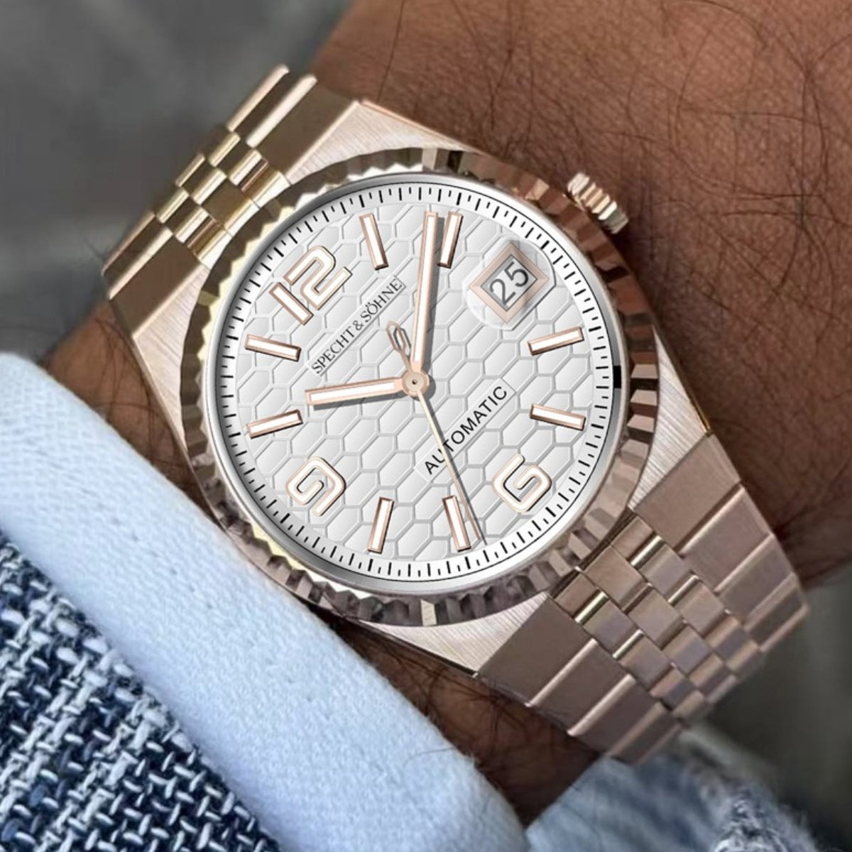 Men's Mechanical Watch, Homage Watch for Men in their 40s and 50s, Automatic with Miyota Movement and Manual Winding, SPECHT & SOHNE SP-RO-1