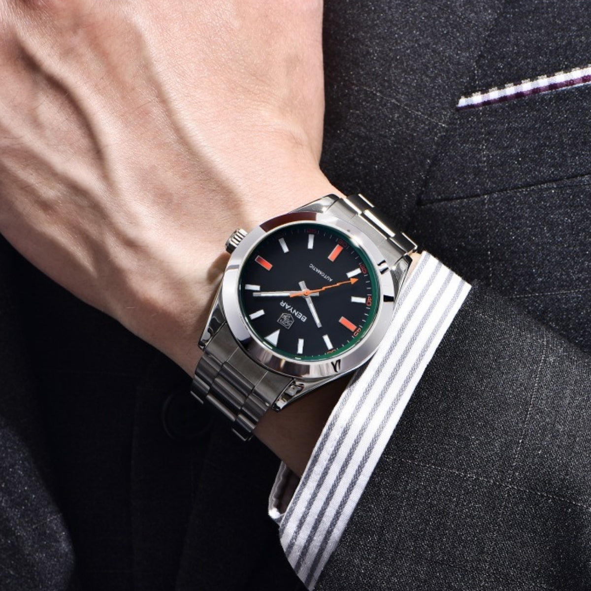 Men's Automatic Mechanical Watch, Homage Watch for Men in their 40s and 50s, BENYAR BY-5218