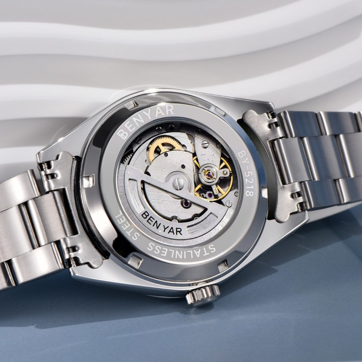 Men's Automatic Mechanical Watch, Homage Watch for Men in their 40s and 50s, BENYAR BY-5218