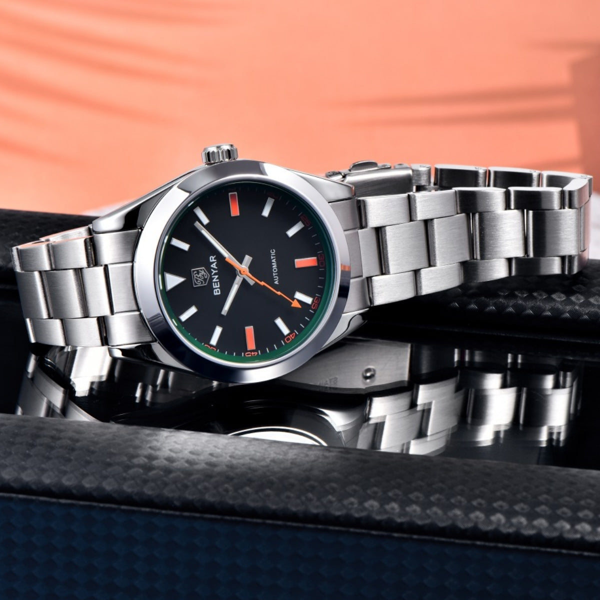 Men's Automatic Mechanical Watch, Homage Watch for Men in their 40s and 50s, BENYAR BY-5218