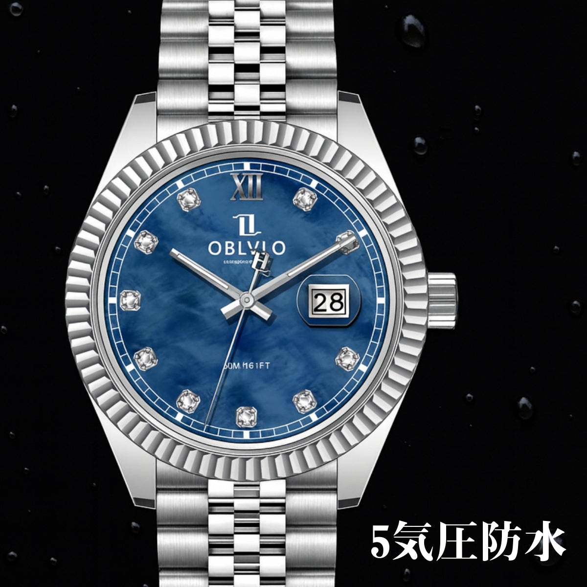 腕時計 メンズ 40代 50代 オマージュウォッチ クォーツ 防水 39mm スイス製ムーブメント OBLVLO RX-PE