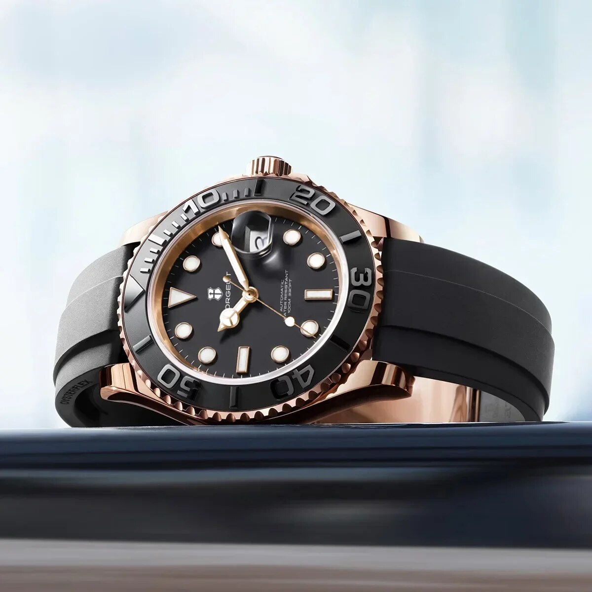 Men's diver's watch, homage watch for divers in their 40s and 50s, mechanical automatic movement with calendar, CORGEUT