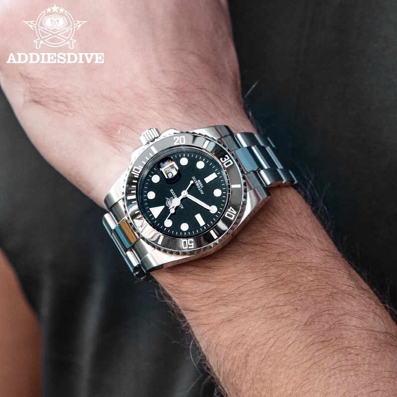 ADDIESDIVE 41mm MY-H3-2C Men's Submariner Homage Watch with Automatic Movement and Calendar, Perfect for Men in Their 40s and 50s