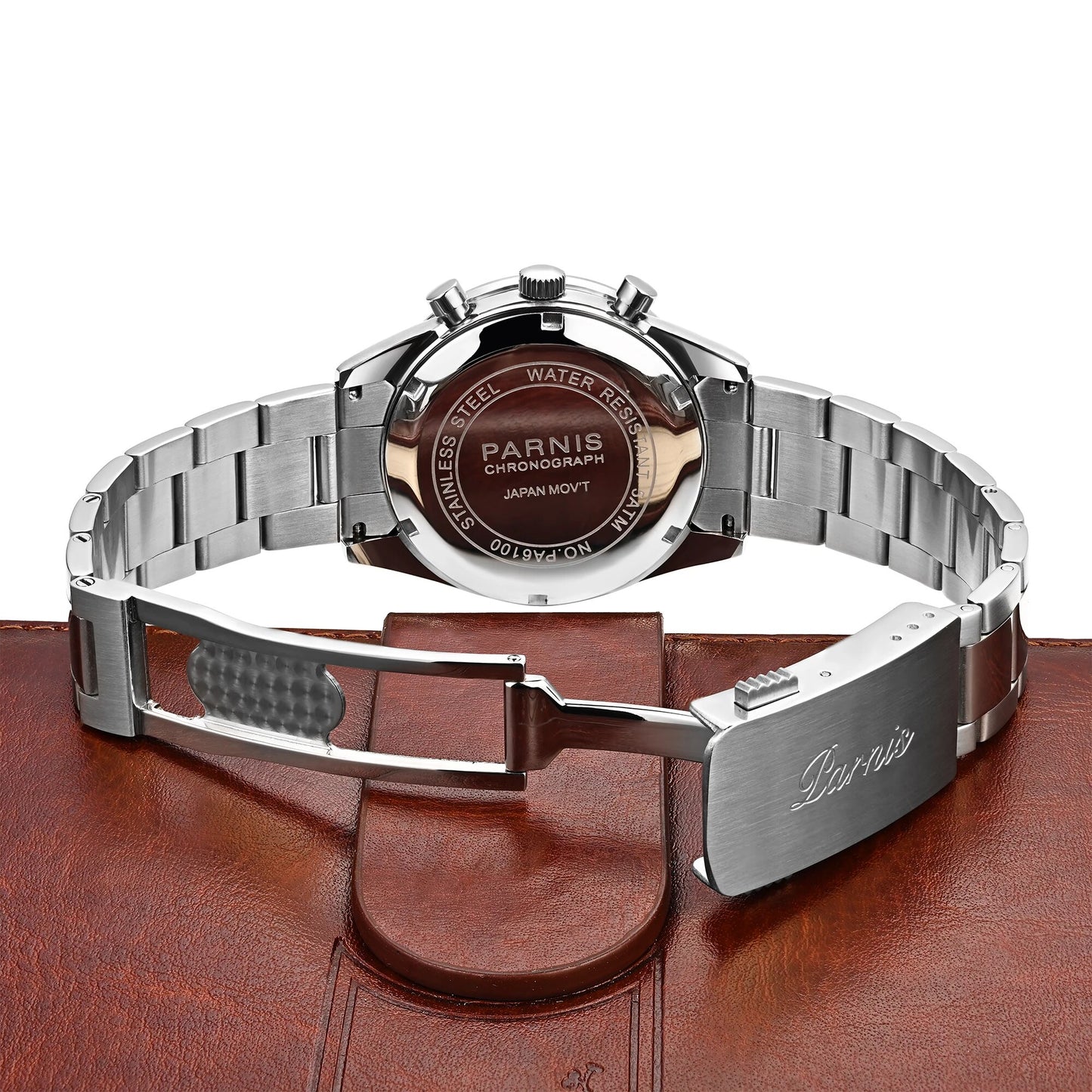 Men's Chronograph Homage Quartz Watch for Men in their 40s and 50s, PARNIS PA6100