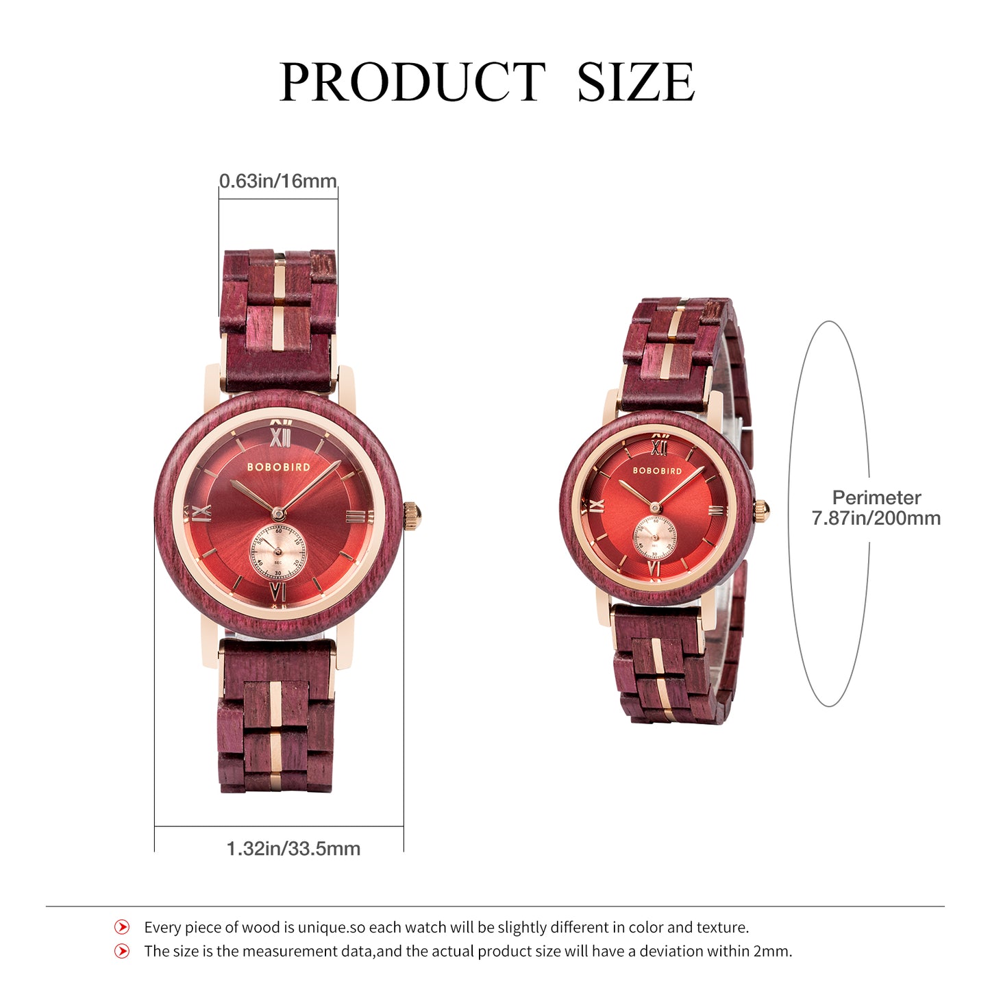 BOBO BIRD GT126 Wooden Watch for Women in Their 20s, 30s, and 40s, Quartz Movement with Small Seconds