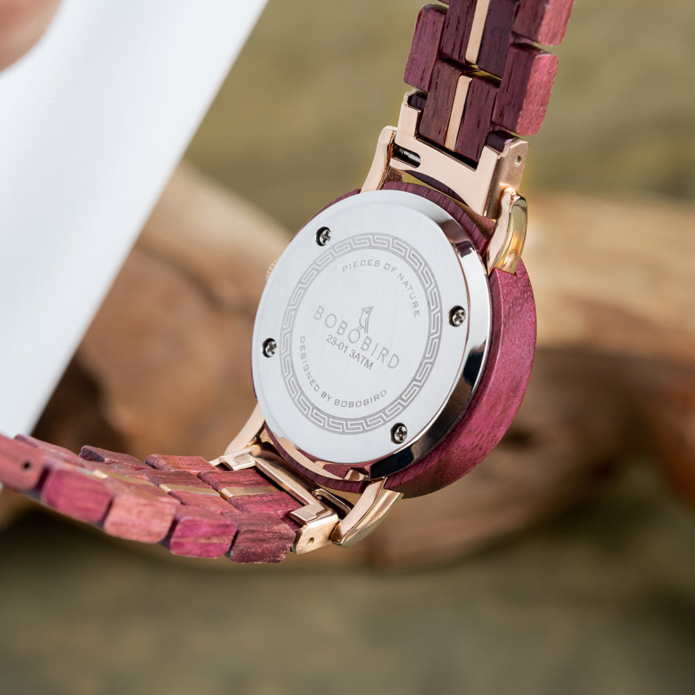BOBO BIRD GT126 Wooden Watch for Women in Their 20s, 30s, and 40s, Quartz Movement with Small Seconds