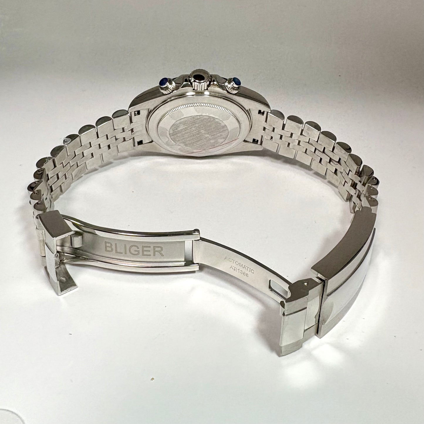 Men's Watch, 40s and 50s, Chronograph, Mechanical Quartz, Calendar, Panda, Two-Hand, BLIGER