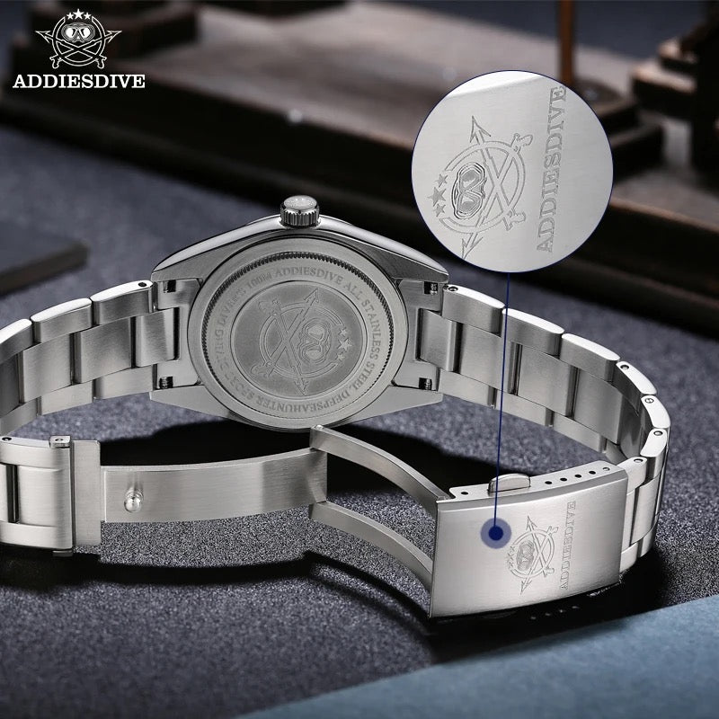 ADDIESDIVE 36mm AD2030 unisex watch for men and women in their 40s and 50s, waterproof quartz movement, Seiko movement