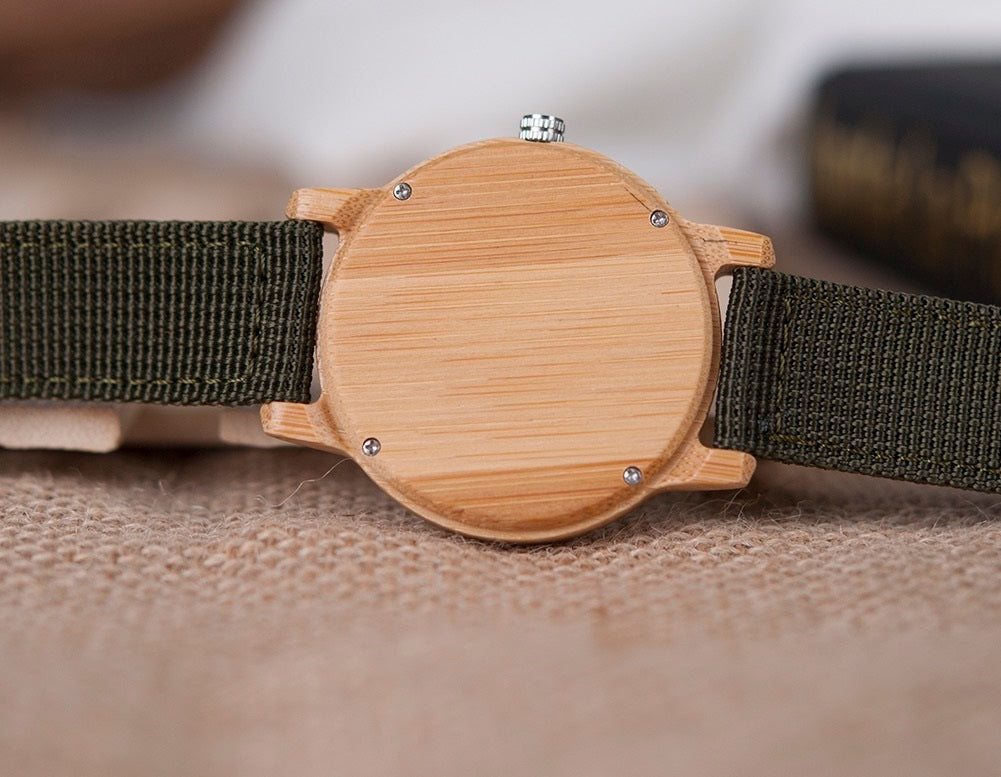 BOBO BIRD D11 Wooden Watch for Men in Their 40s and 50s, Made with Bamboo and Quartz Movement, Hypoallergenic