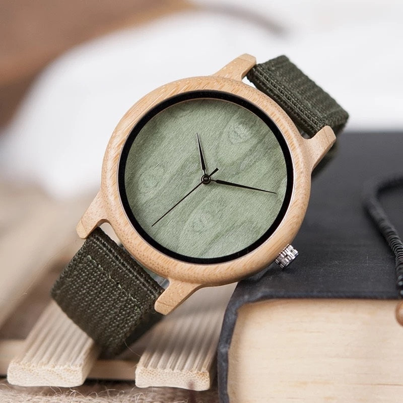 BOBO BIRD D11 Wooden Watch for Men in Their 40s and 50s, Made with Bamboo and Quartz Movement, Hypoallergenic