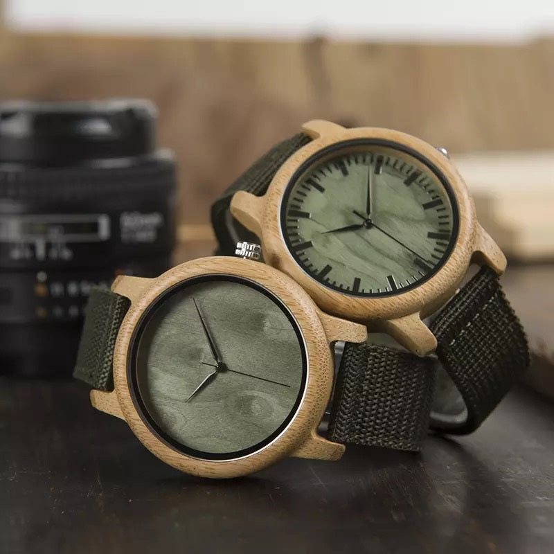 BOBO BIRD D11 Wooden Watch for Men in Their 40s and 50s, Made with Bamboo and Quartz Movement, Hypoallergenic