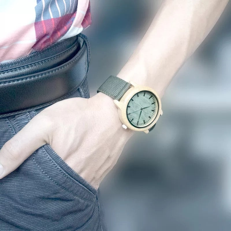 BOBO BIRD D11 Wooden Watch for Men in Their 40s and 50s, Made with Bamboo and Quartz Movement, Hypoallergenic