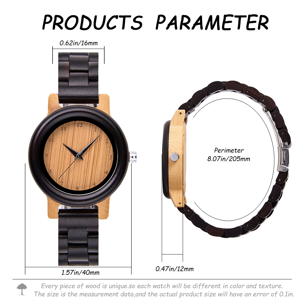 Pair watches for couples and married couples, wooden watches, bamboo, metal allergy-friendly, gift, Silkro