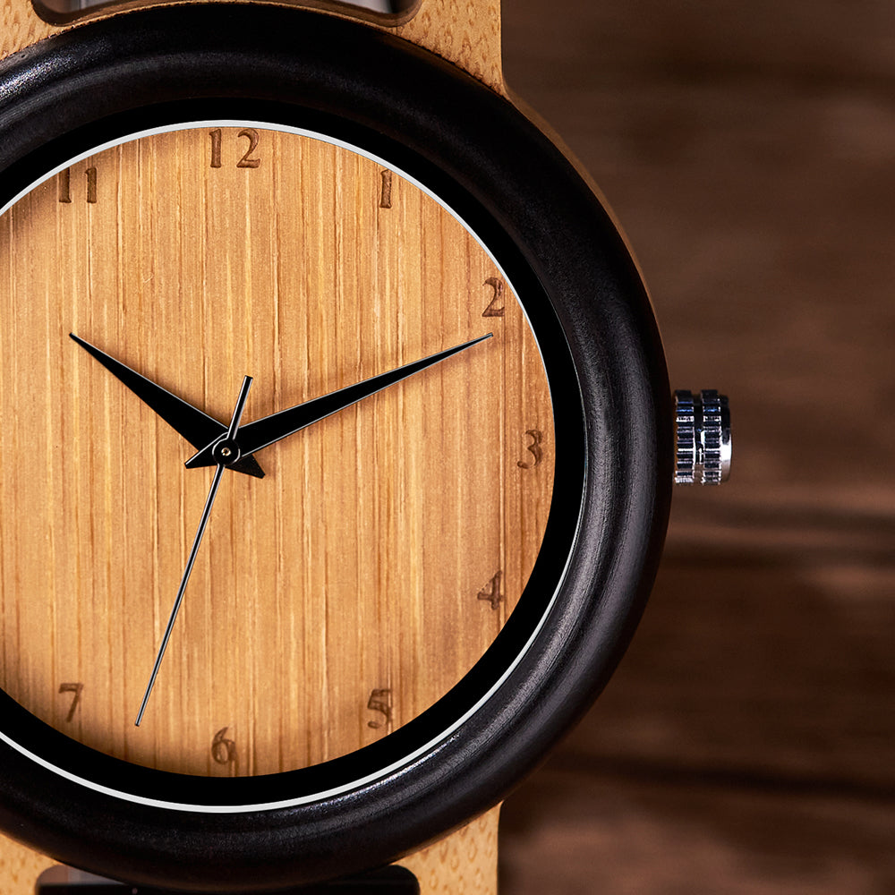 Pair watches for couples and married couples, wooden watches, bamboo, metal allergy-friendly, gift, Silkro