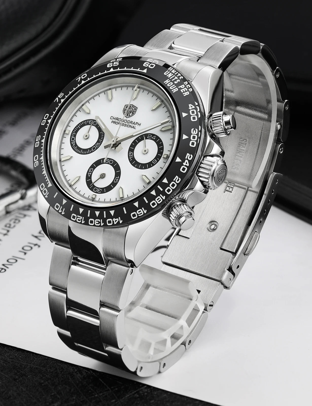 腕時計 メンズ 40代 50代 クロノグラフ オマージュウォッチ クォーツ メカクォーツ 39mm WATCHDIVES WD16500
