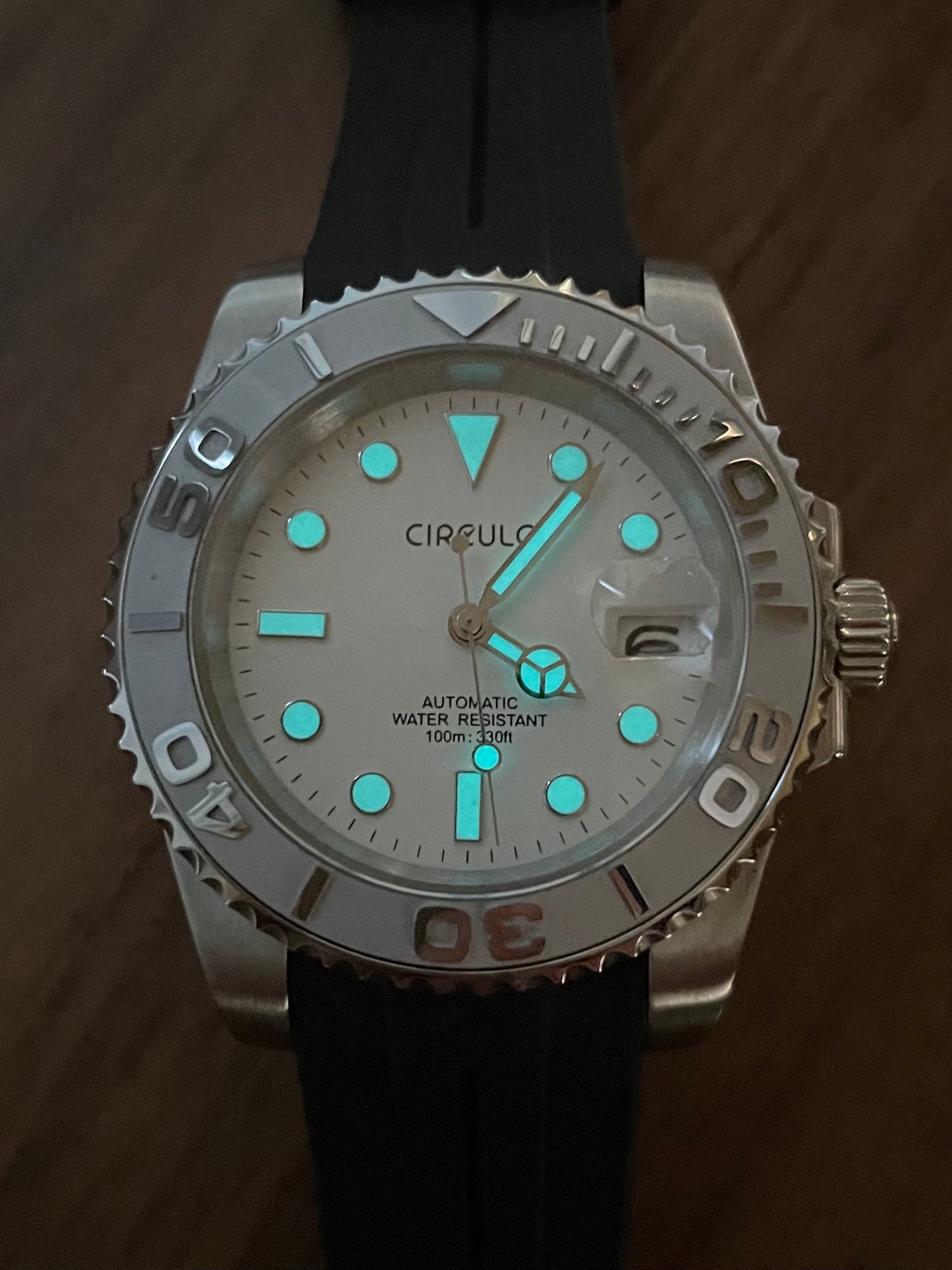Men's Automatic Watch with Manual Winding and Rubber Strap, Perfect Birthday Gift. CIRCULO CI-003.