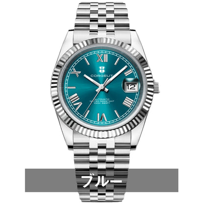 自動巻き腕時計 メンズ 40代 オマージュウォッチ 機械式 手巻き 36mm ローマ数字インデックス 日付 CORGEUT 2029
