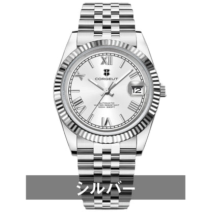 自動巻き腕時計 メンズ 40代 オマージュウォッチ 機械式 手巻き 36mm ローマ数字インデックス 日付 CORGEUT 2029
